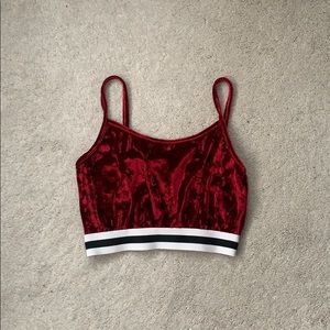 Red velvet crop top